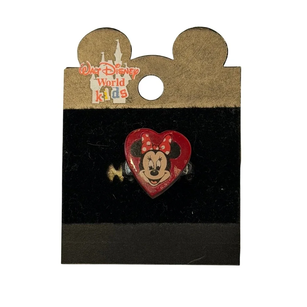 Walt Disney World Minnie Mouse Heart Ring Polka Dot Bow Character Jewelry Kids‎